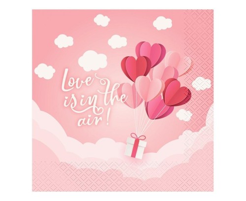 Serwetki Love różowe 33x33cm 20szt
