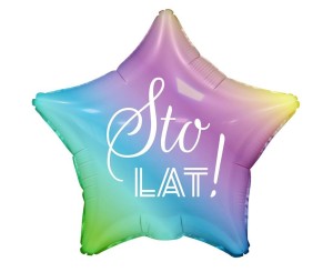 BALON FOLIOWY STO LAT, GWIAZDA GRADIENT 48CM