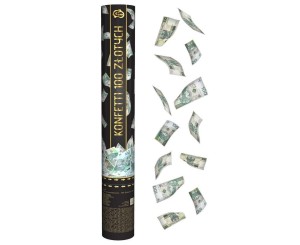 KONFETTI PNEUMATYCZNE 100 ZŁOTYCH 40CM