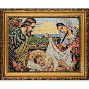 OBRAZ HAFTOWANY ŚW. RODZINA 27,5X22CM
