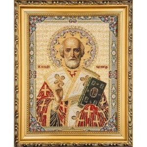 OBRAZ HAFTOWANY ŚW. MIKOŁAJ 27,5X22CM