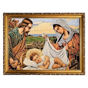 OBRAZ HAFTOWANY ŚW. RODZINA 32/42CM