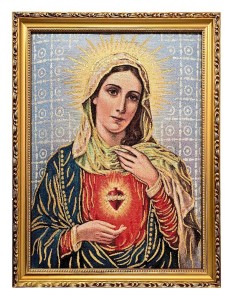 OBRAZ HAFTOWANY SERCE MARYI 32X42CM