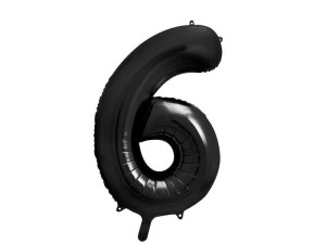 BALON FOLIOWY 6 CZARNY 86CM