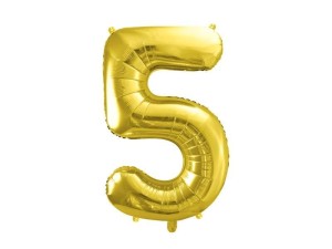 BALON FOLIOWY 5 JASNY ZŁOTY 72CM