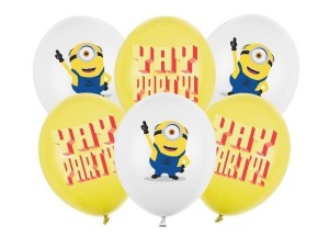 BALONY STRONG MINIONKI Z NADRUKIEM 30CM 6SZT