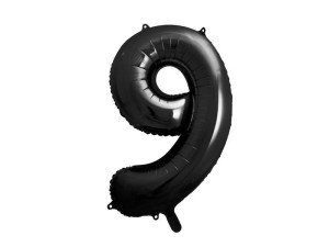 BALON FOLIOWY 9 CZARNY 86CM