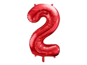 BALON FOLIOWY 2 CZERWONY 86CM