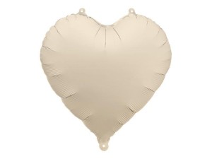 BALON FOLIOWY SERCE 45CM JASNY BEŻ