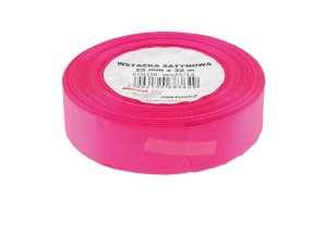 WSTĄŻKA SATYNOWA RÓŻOWA 25MMX32M