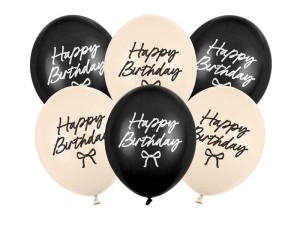 BALONY STRONG HAPPY BIRTHDAY KOKARDKI 30CM 6SZT