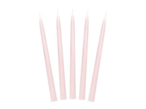 ŚWIECA STOŻKOWA MATOWA BRUDNY RÓŻ 24CM 10SZT