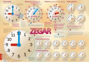 PLANSZA EDUKACYJNA- ZEGAR + KSIĄŻECZKA