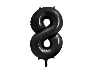 BALON FOLIOWY 8 CZARNY 86CM