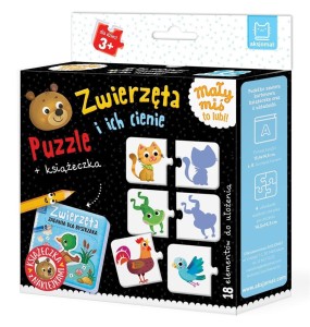ZWIERZĘTA I ICH CIENIE. PUZZLE + KSIĄŻECZKA