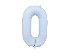 BALON FOLIOWY CYFRA 0 86CM MGLISTY NIEBIESKI