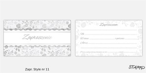 ZAPROSZENIA STYLE WZÓR NR 11 10SZT