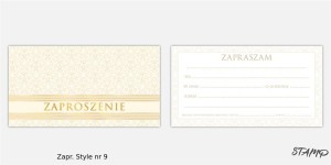 ZAPROSZENIA STYLE WZÓR NR 09 10SZT