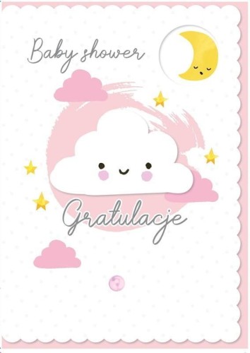 Karnet B6 DK-836 Baby shower (różowy)