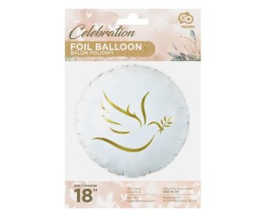 BALON FOLIOWY ZŁOTY GOŁĄBEK OKRĄGŁY