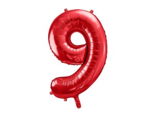 BALON FOLIOWY 9 CZERWONY 86CM