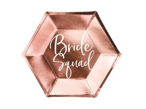 TALERZYKI BRIDE SQUAD RÓŻOWE ZŁOTO 23CM 6SZT