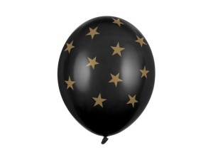 BALONY GWIAZDKI PASTEL BLACK 30CM 6SZT