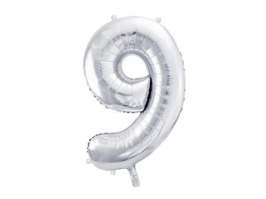 BALON FOLIOWY 9 86CM SREBRNY