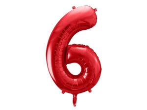 BALON FOLIOWY 6 CZERWONY 86CM