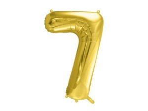 BALON FOLIOWY 7 JASNY ZŁOTY 72CM