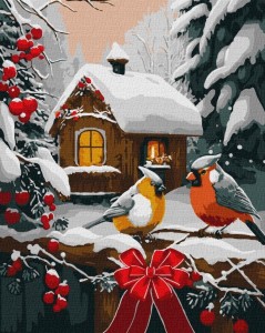 MALOWANIE PO NUMERACH - ŚNIEŻNA BAJKA 40X50CM