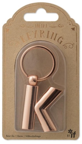 Metalowy brelok do kluczy litera K Keyring, IF