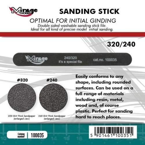 Pilnik ścierny Sanding Stick Double Grid 240/320