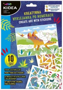 KREATYWNA WYKLEJANKA PO NUMERACH DINOZAURY KIDEA