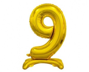 BALON FOLIOWY B&C CYFRA STOJĄCA 9 ZŁOTA 74CM