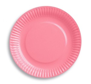 TALERZYKI PAPIEROWE RÓŻOWE 18CM 6SZT