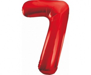 BALON FOLIOWY B&C CYFRA 7 CZERWONA 85CM
