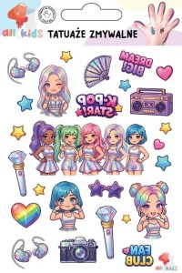 TATUAŻE ZMYWALNE DLA DZIECI K-POP STAR, ALL4KIDS