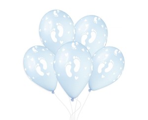 BALONY STÓPKI PUDROWE BŁĘKITNE 33CM 50SZT