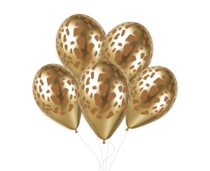 BALONY ŻYRAFA SHINY ZŁOTE 33CM 50SZT
