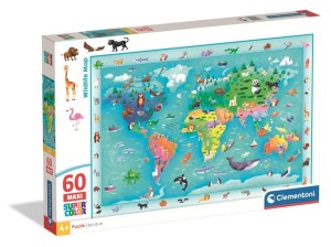 PUZZLE 60 MAXI SUPER KOLOR WILDLIFE MAP