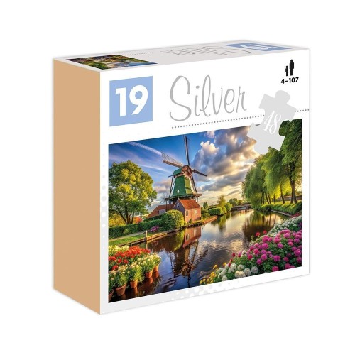 Puzzle 48 Wiatrak Silver ALEX, Silver