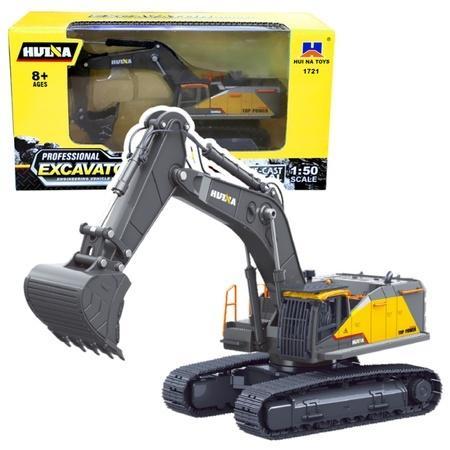 Koparka gąsienicowa metalowa czarna 1:50, Leantoys