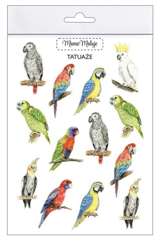 Tatuaże zmywalne Papugi, Mama Maluje