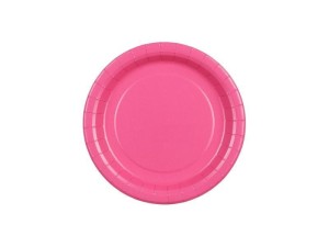 TALERZYKI PAPIEROWE CIEMNY RÓŻOWY 18CM 6SZT