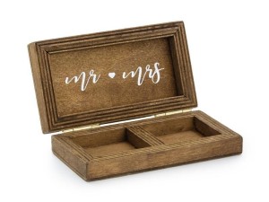 DREWNIANE PUDEŁKO NA OBRĄCZKI 10X5.5CM