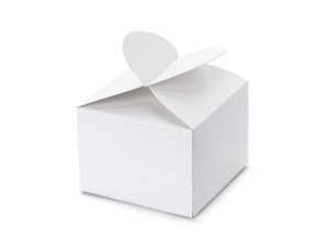 PUDEŁECZKA SERCE BIAŁE 6X5X6CM 10SZT