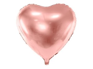 BALON FOLIOWY SERCE 45CM RÓŻOWE ZŁOTO
