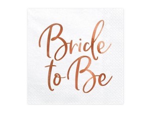 SERWETKI BRIDE TO BE RÓŻOWE ZŁOTO 33X33CM 20SZT