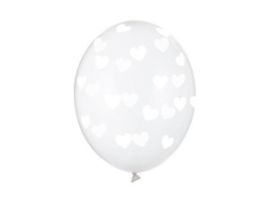 BALONY SERDUSZKA CRYSTAL CLEAR 30CM 6SZT